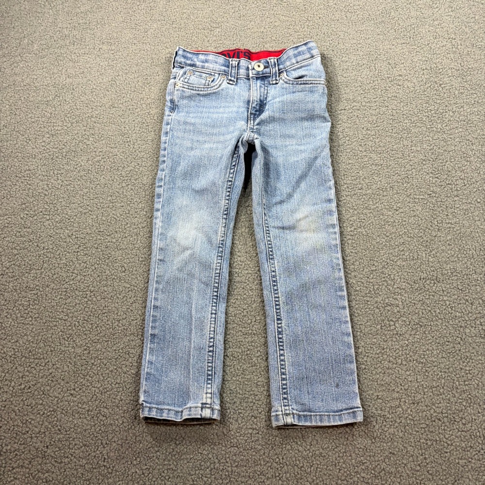 Levi's Jeans Boys 5 Blue Denim Slim Fit Adjustable Waist Stretch J946-M82